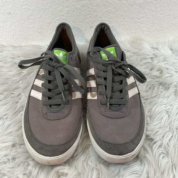 ADIDAS Grey/White Stripe Sneakers Size 13 - Picture 2 of 11